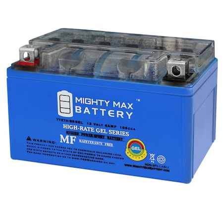 YTX7A-BS GEL Replacement Battery Compatible With PowerTex PTX7A